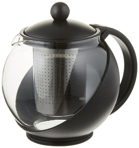 Tempered Glass Tea Pot for 2 or More w/ Removable Steel Infuser